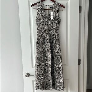 J. Crew Hyacinth Midi Dress in Leopard Crepe
